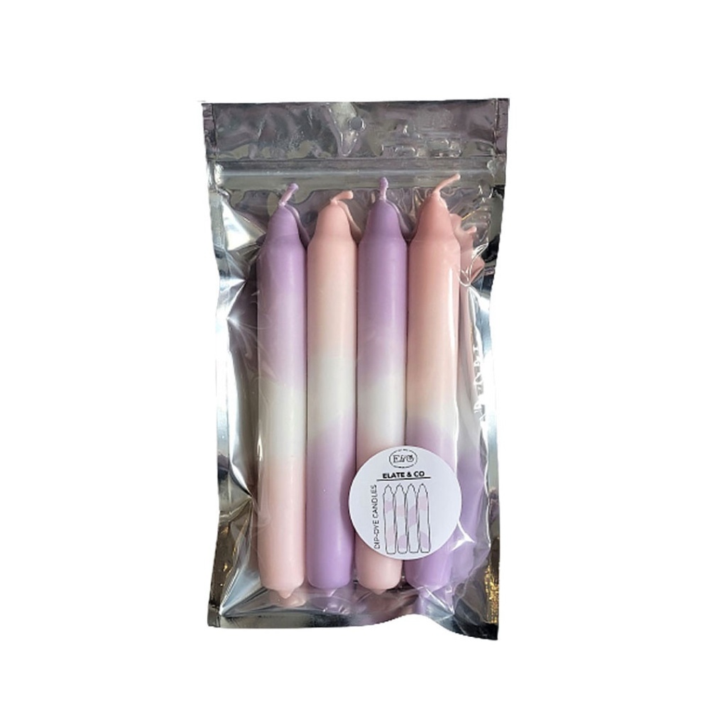 elate-co_dip-dye_mauve-pink_candle_set