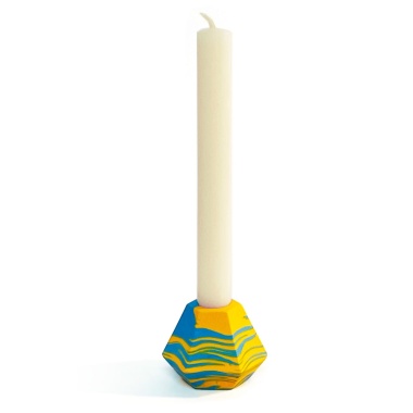 jesmonite_candle_holder_hexagon_blue_1